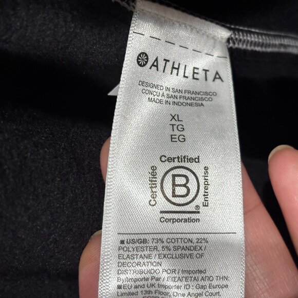 Athleta Women's Forever Fleece High Rise Jogger Black/Bone SZ: XL - Picture 9 of 10